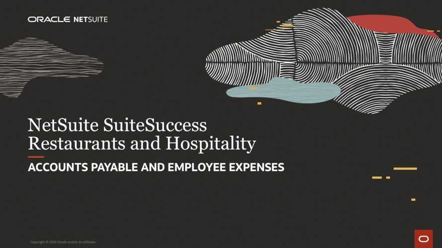 NetSuite SuiteSuccess for Restaurants and Hospitality Accounts Payable and Employee Expense Banner