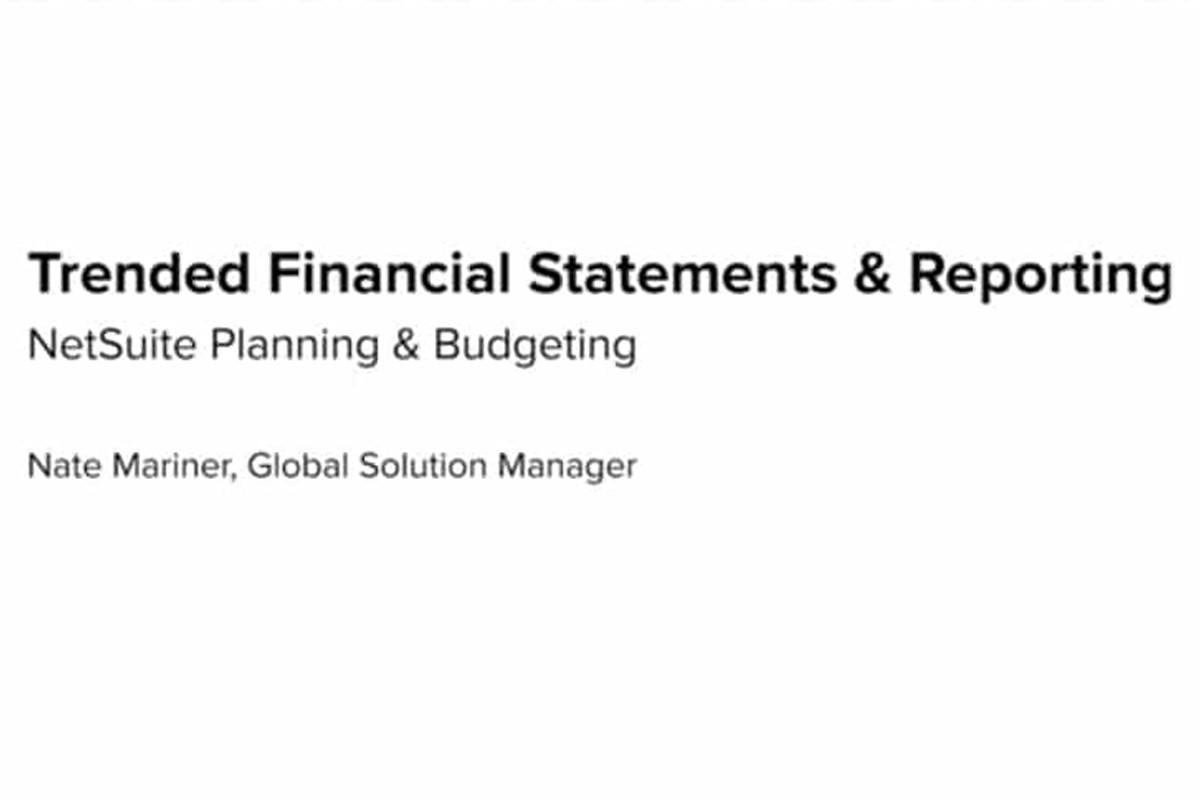 Trended Financial Statements & Reporting - Banner