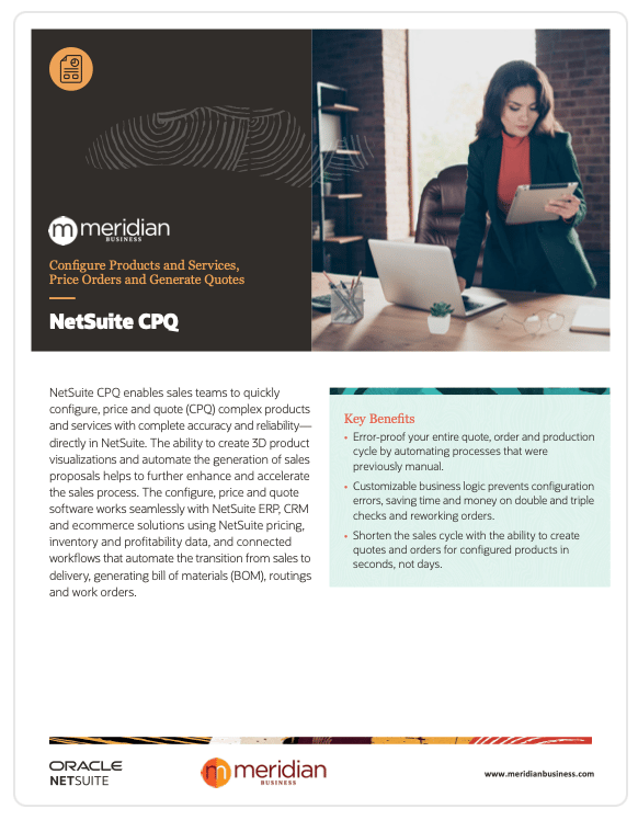 Configure Products and Services, Price Orders and Generate Quotes with NetSuite CPQ Image
